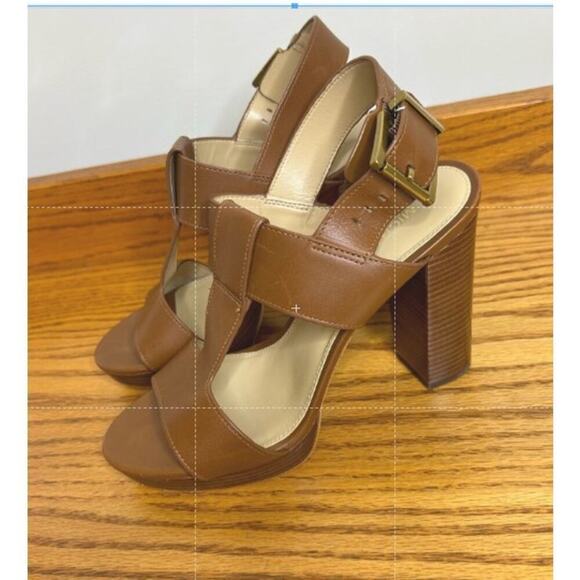Michael Kors Size 6.5 Brown block heels Dress Pump Formal Casual 4.5 inch heel - Picture 3 of 8